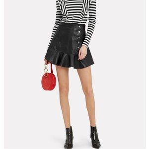 Marissa Webb New Ronan Black Leather Mini Skirt Size 0